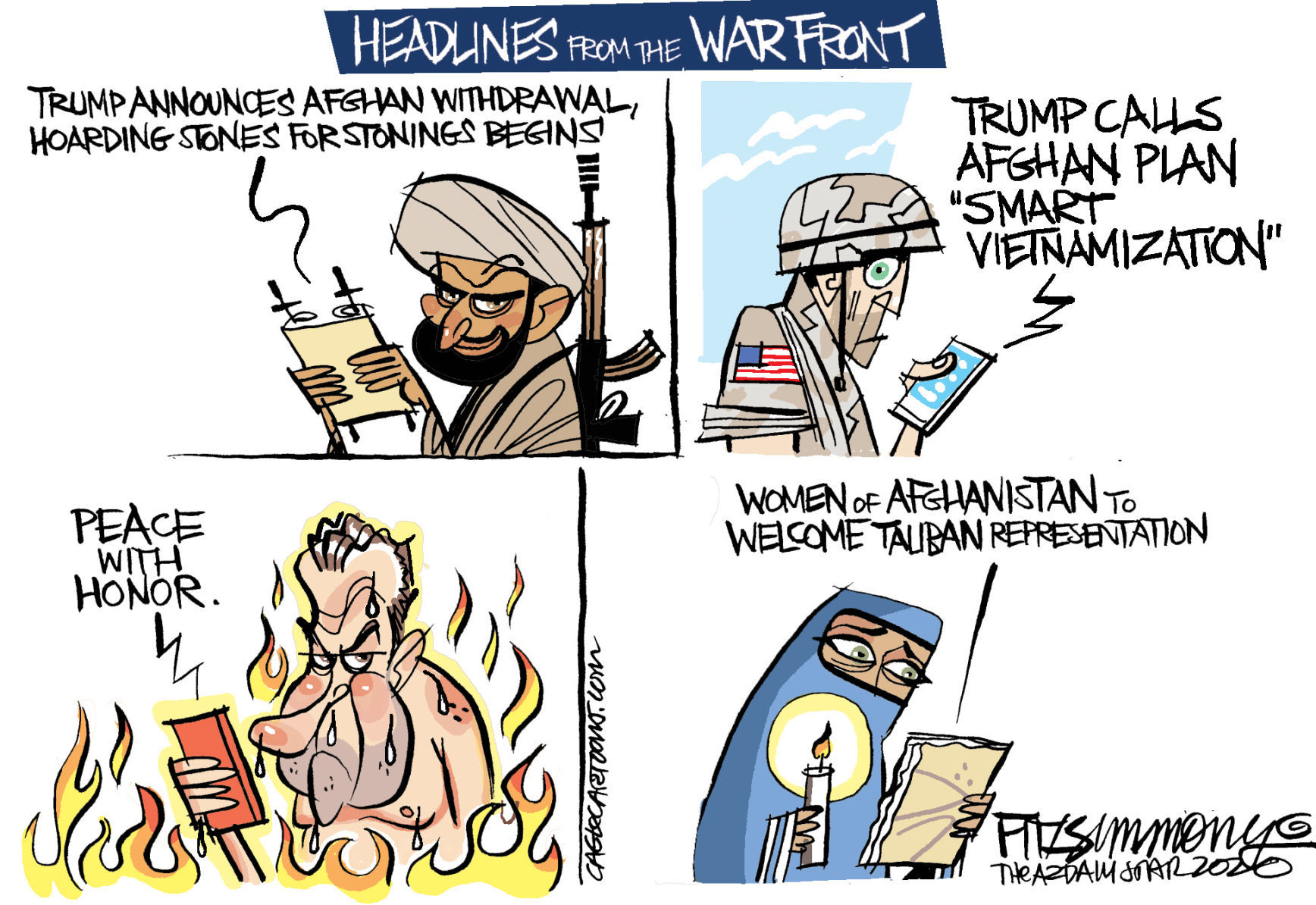 Daily Fitz Cartoon: Afghanistan Headlines